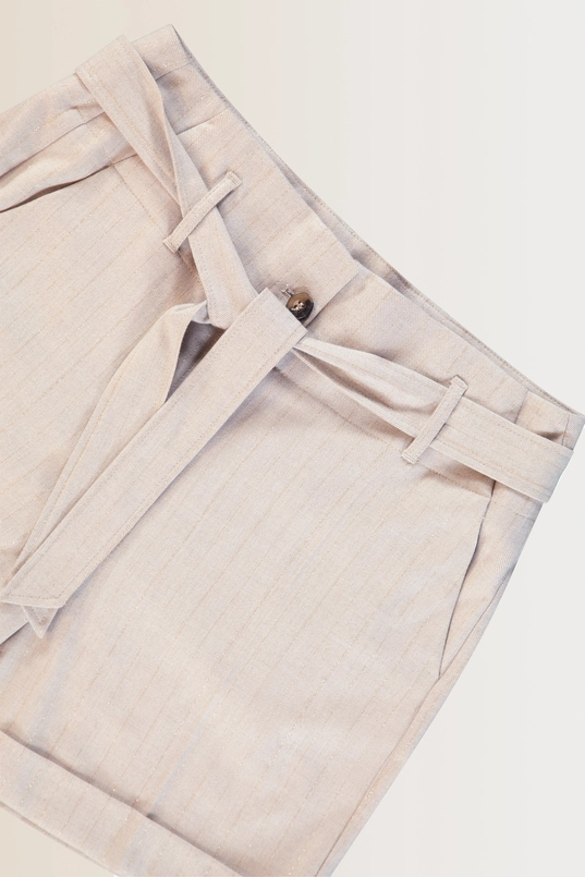 Shorts met lurex streep