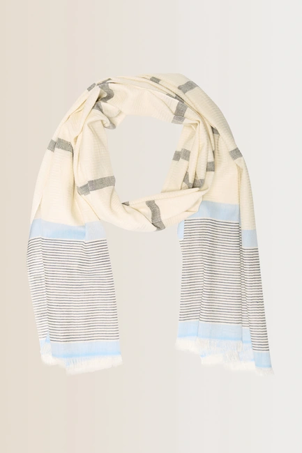 Striped light woven scarf