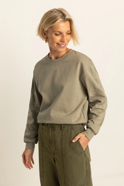 Sweater met geborduurde details