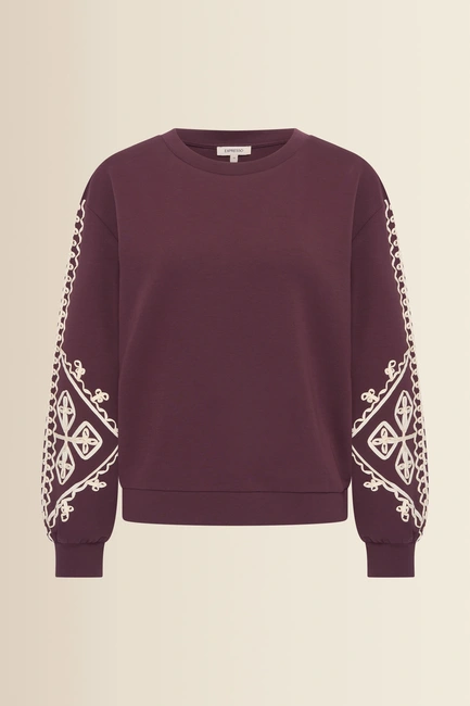 Sweater met geborduurde mouwen
