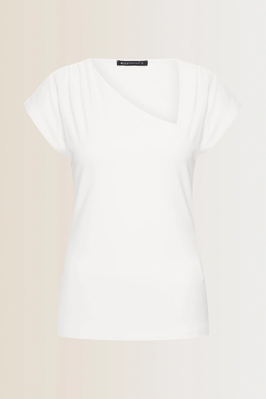 T-shirt met A-symmetrische halslijn
