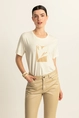 T-shirt met flockprint