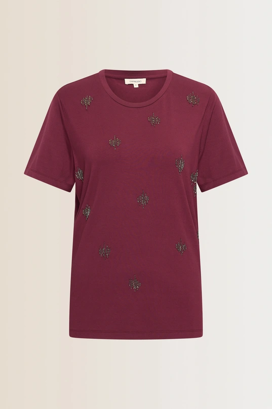 T-shirt met geborduurde details