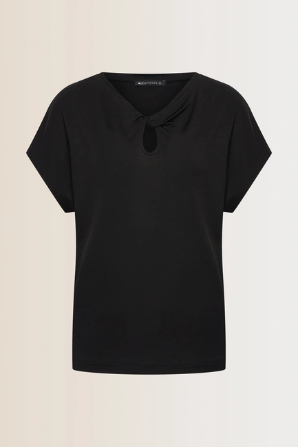 T-shirt met keyhole detail