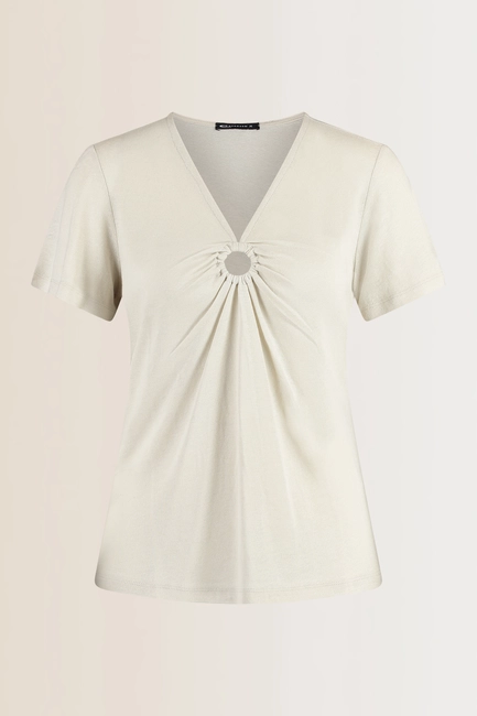 T-shirt met keyhole-detail