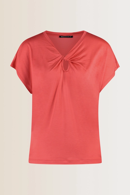 T-shirt met keyhole detail
