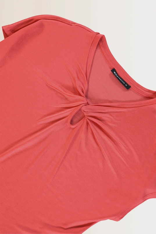 T-shirt met keyhole detail