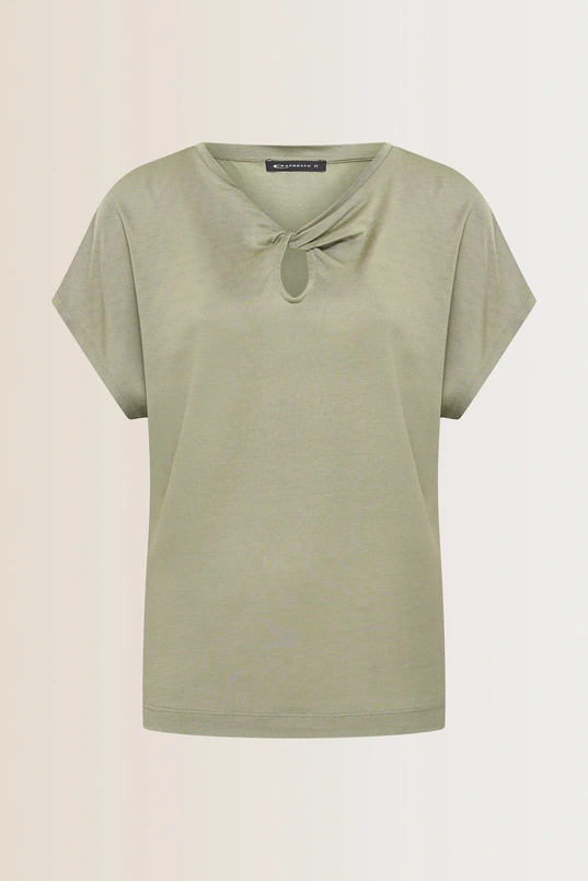 T-shirt met keyhole detail