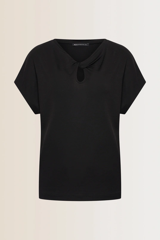 T-shirt met keyhole detail