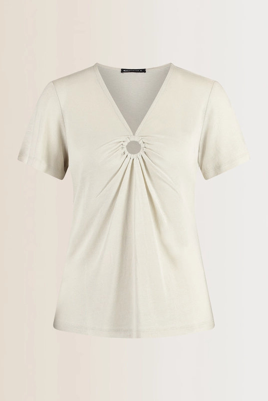 T-shirt met keyhole-detail
