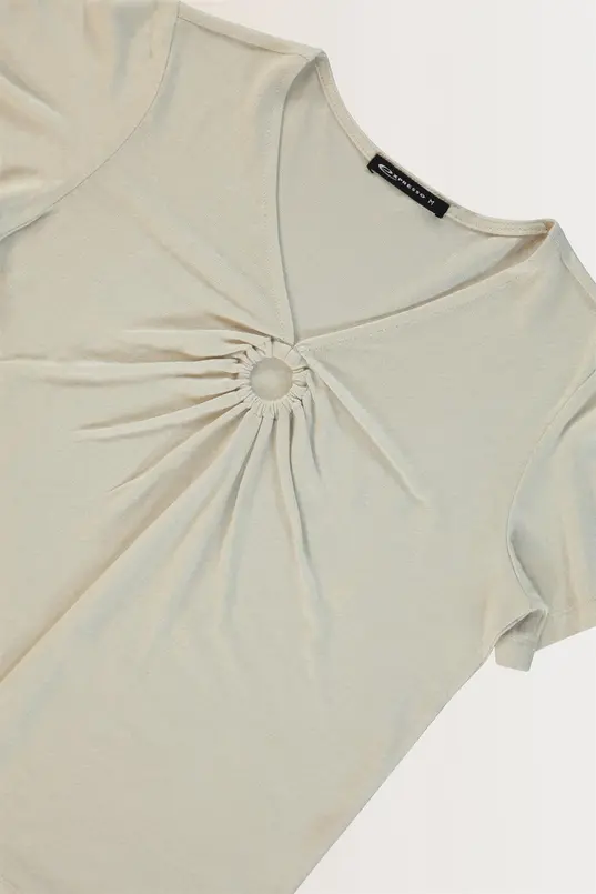 T-shirt met keyhole-detail