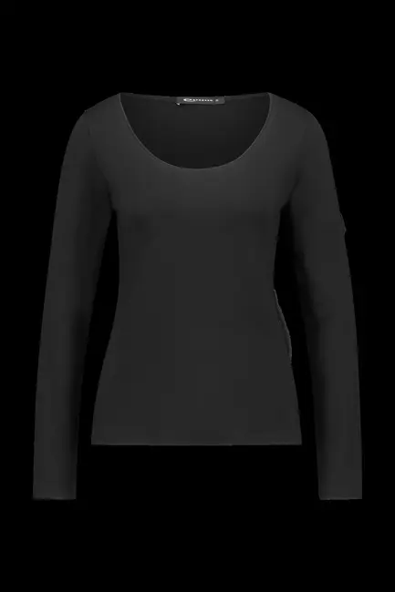 T-shirt met lage ronde hals