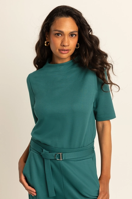 T-shirt met mockneck