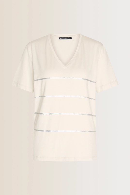 T-shirt met pailletten strepen