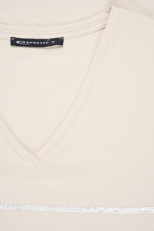 T-shirt met pailletten strepen