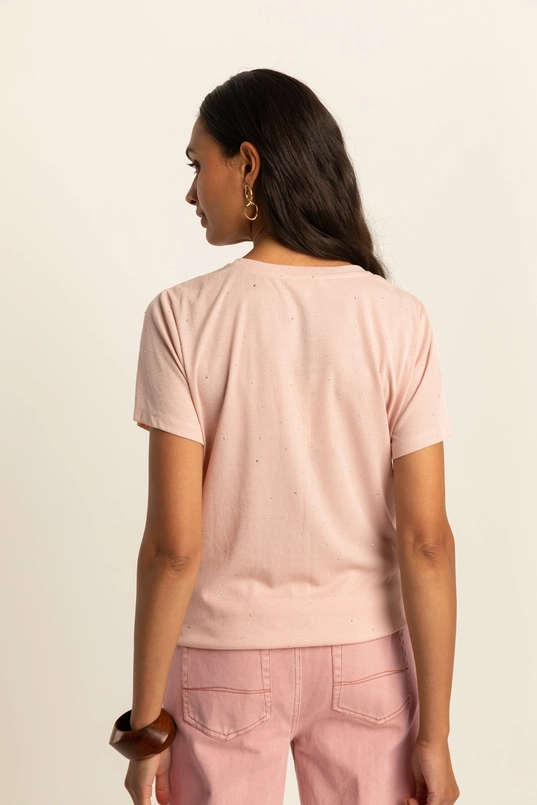 T-shirt met strassdetail