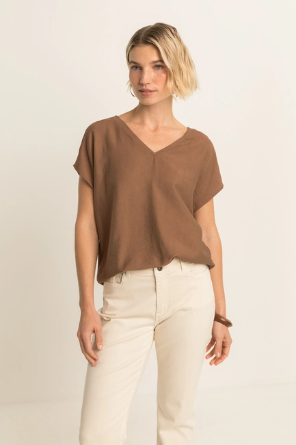 T-shirt met V-hals
