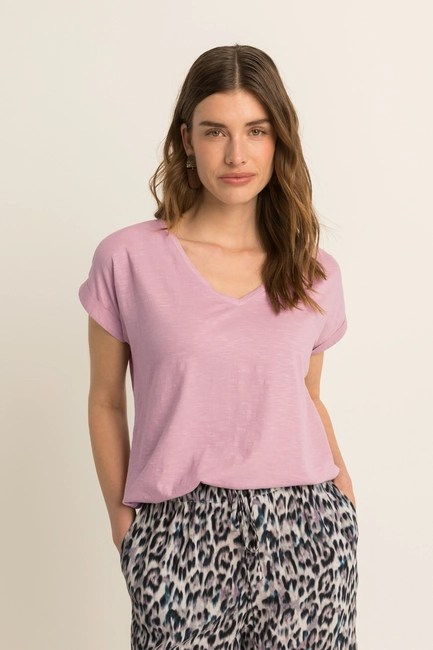 T-shirt met V-hals