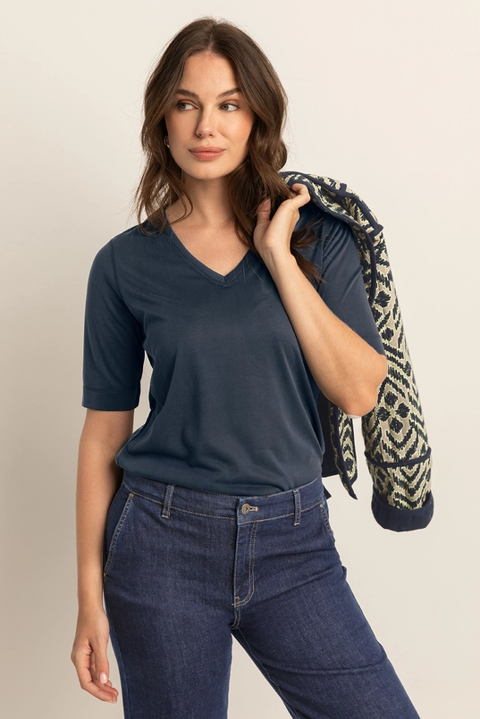 T-shirt met V-hals