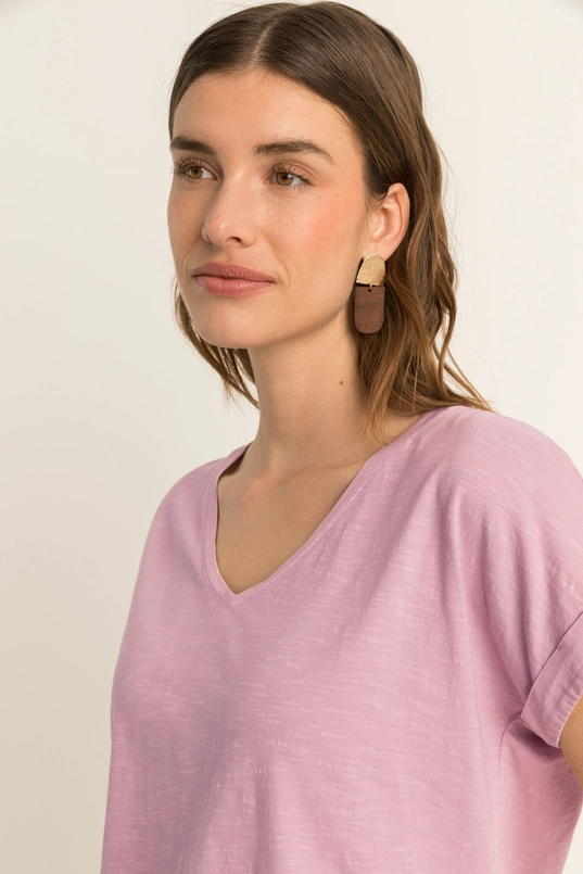 T-shirt met V-hals