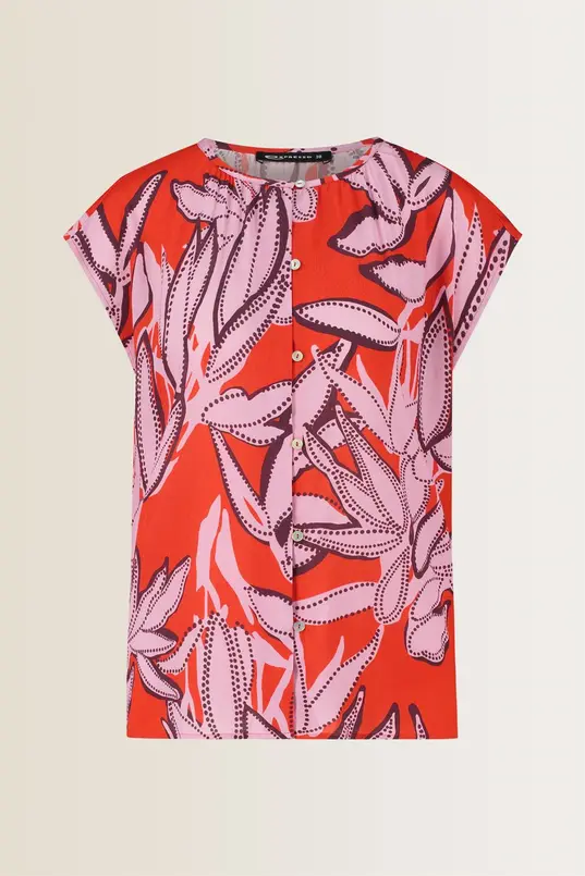 Top met bloemprint