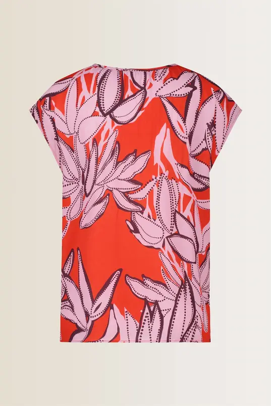 Top met bloemprint