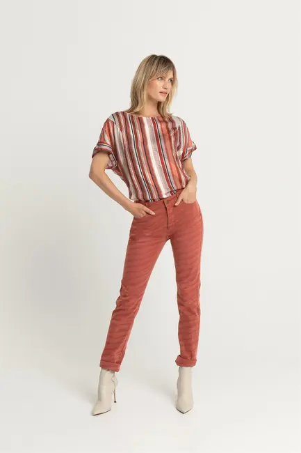 Top met streepprint