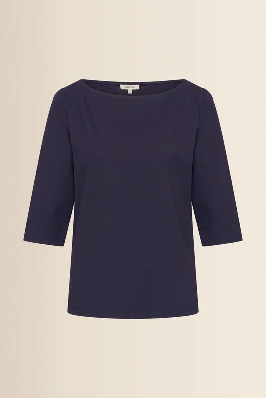 Travel top met boothals