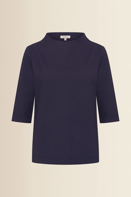 Travel top met opstaande hals