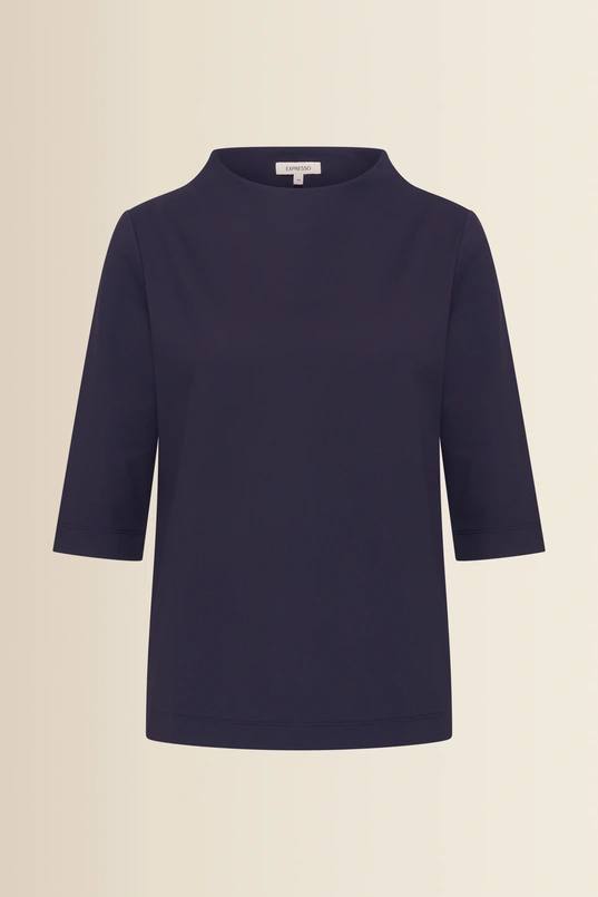 Travel top met opstaande hals