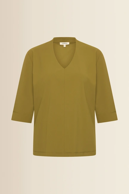 Travel top met v-hals