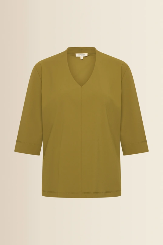 Travel top met v-hals