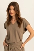 Travelblouse met V-hals