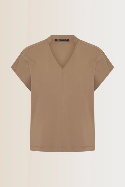 Travelblouse met V-hals