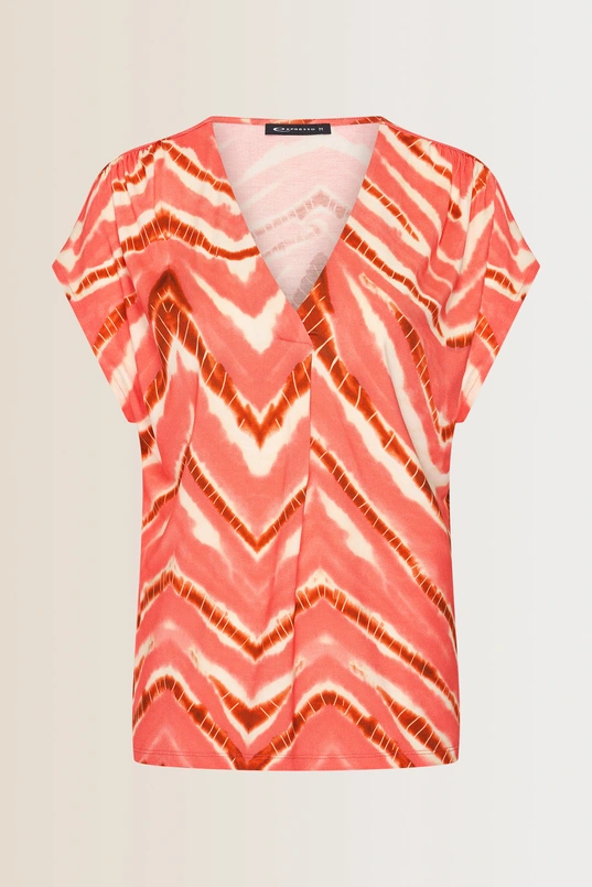 V-hals top met print