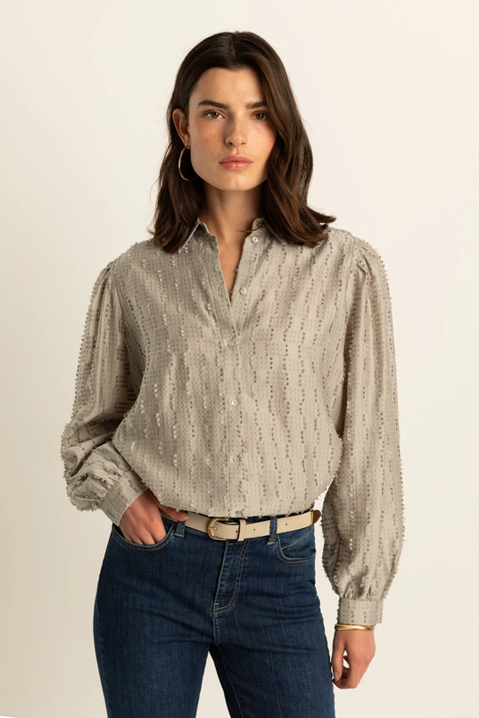 Volumineuze blouse met structuur