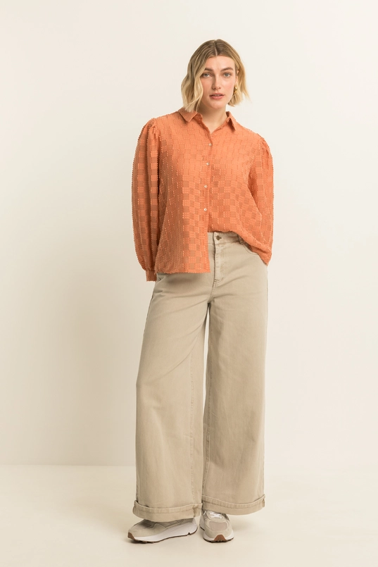 Volumineuze blouse met structuur