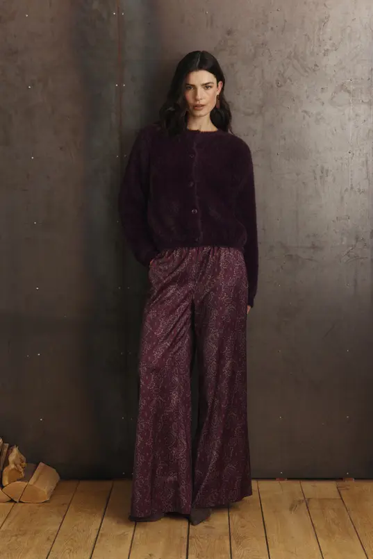 Wide leg broek met paisleydessin