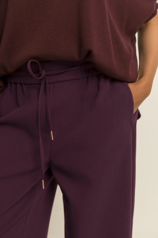 Wide leg pantalon met koord