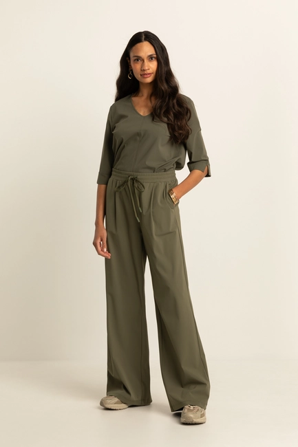 Wide leg travelbroek