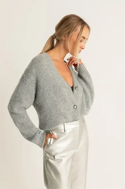 Wolmix cardigan met lurex