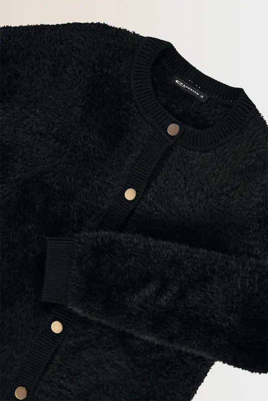 Zacht vest met knoopsluiting
